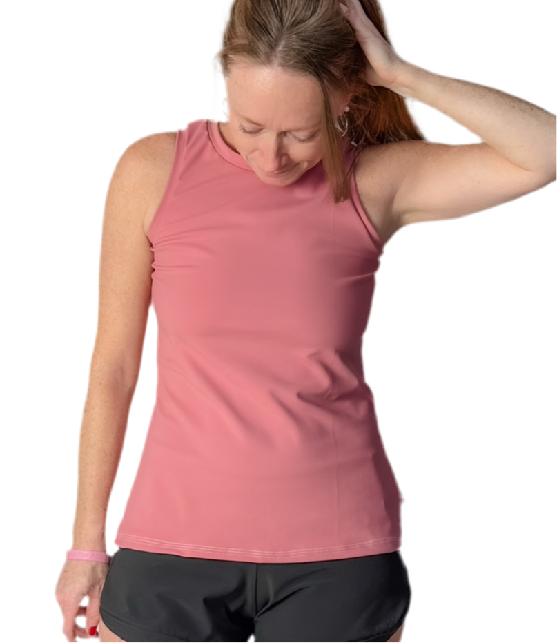 sporty athletic high neck tank top