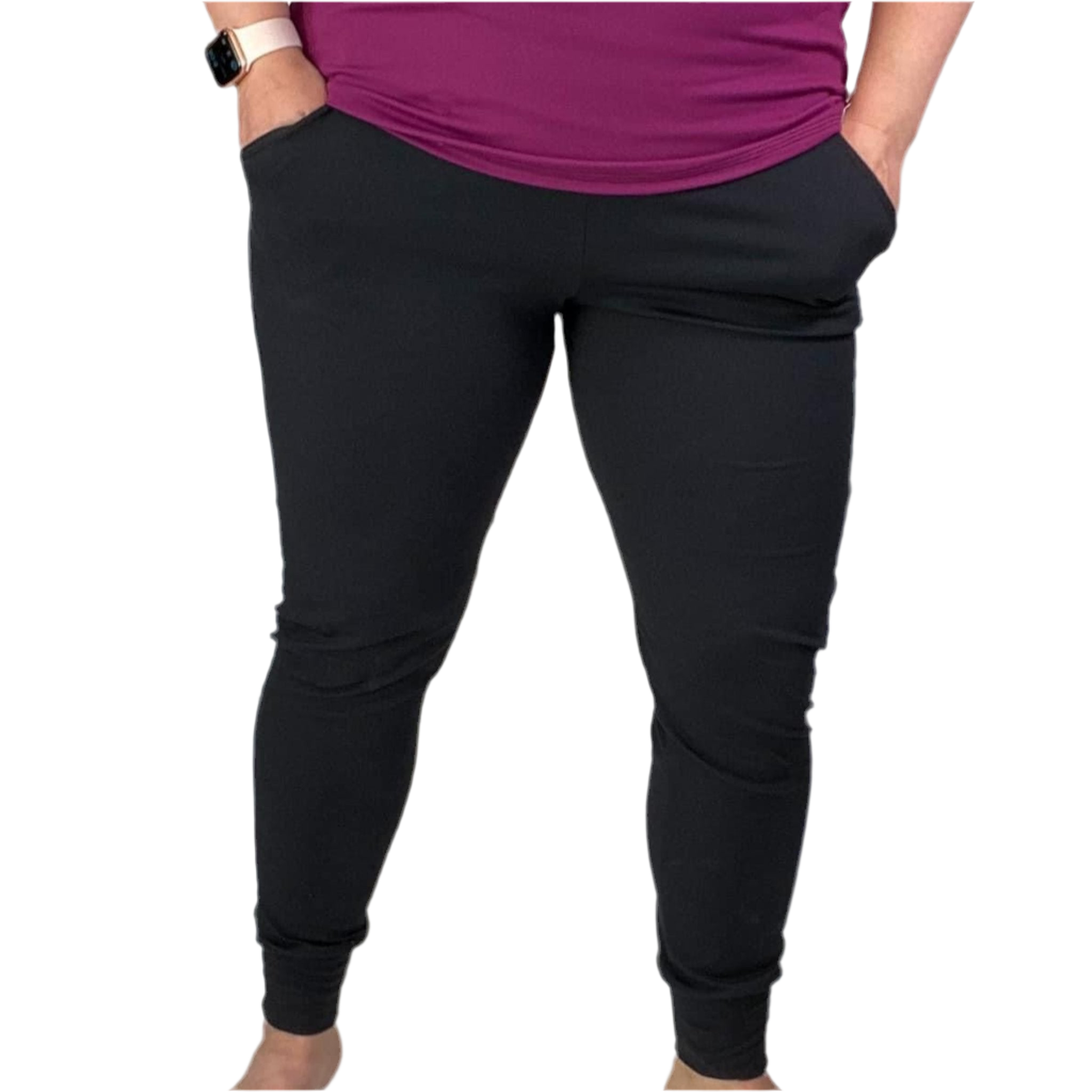 athletic french terry comfy joggers canadian made front view
