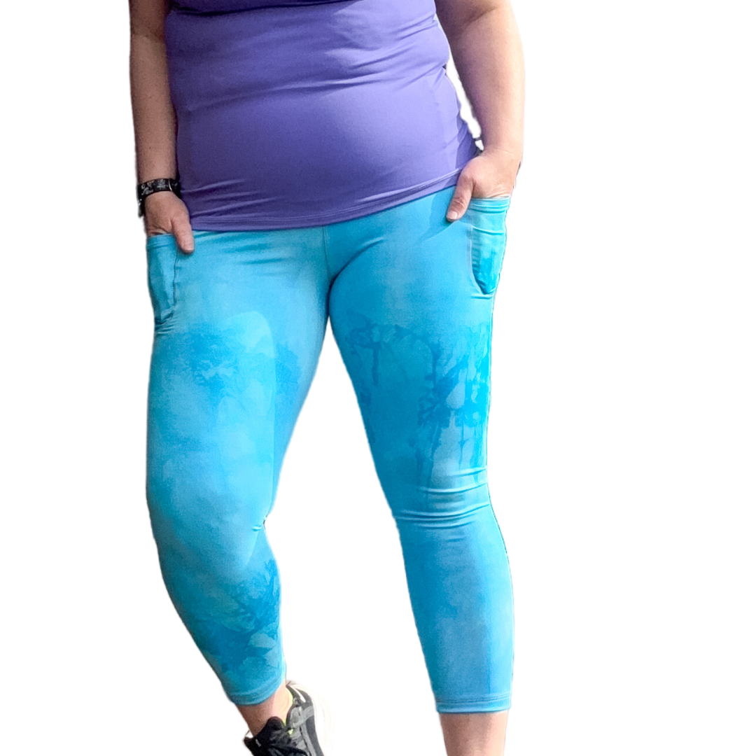 women leggings with added pockets ankle length contour wasitband