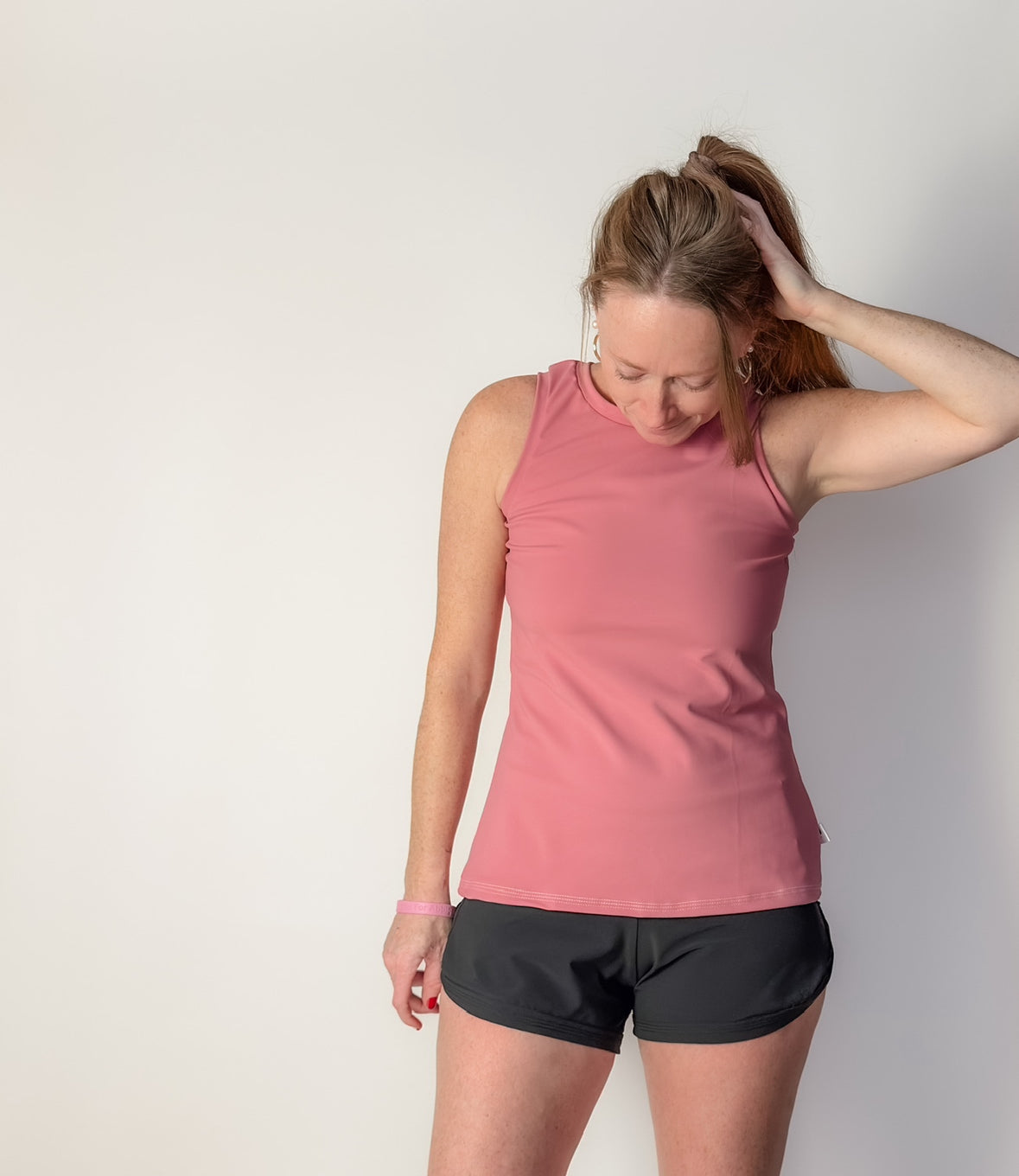 active high neck line tank workout or wear to work
