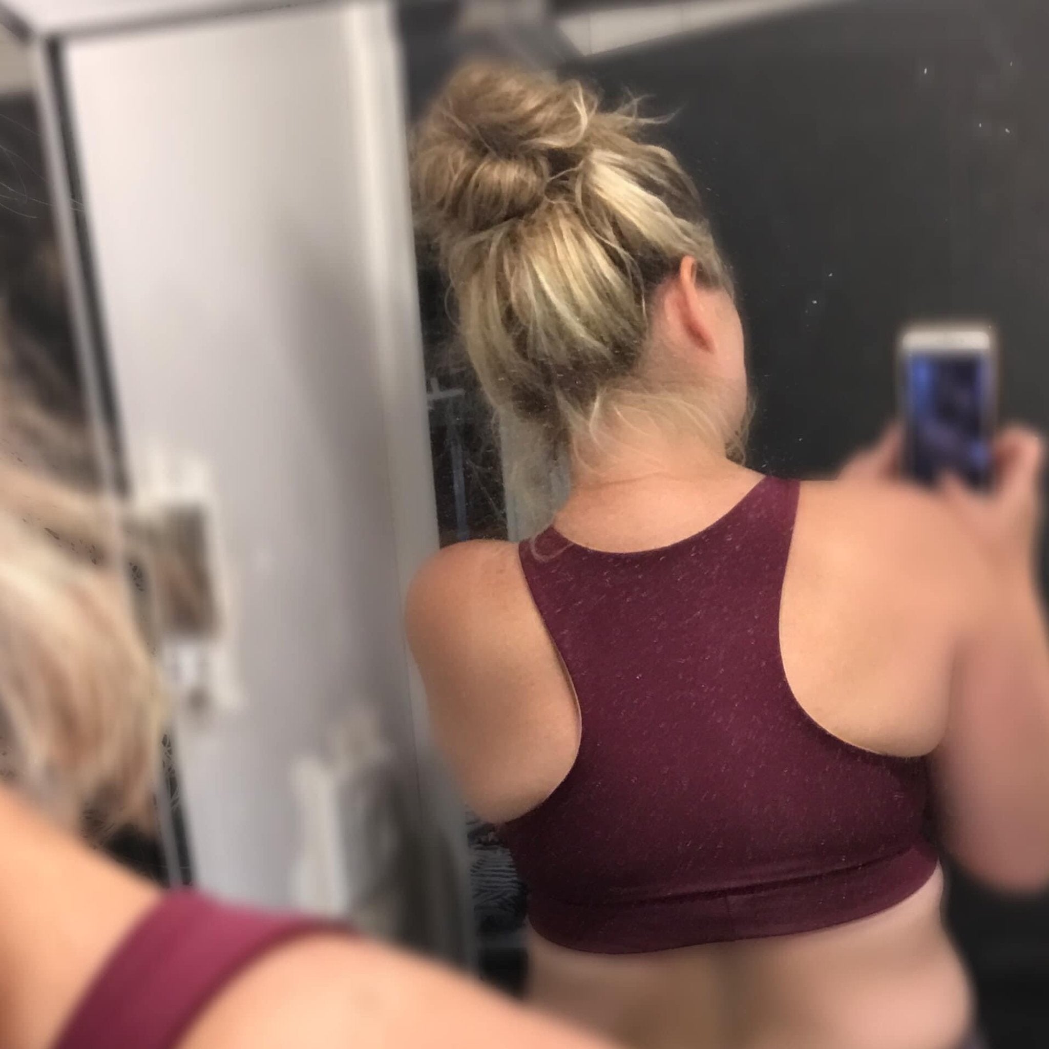 racer style sports bra for full support