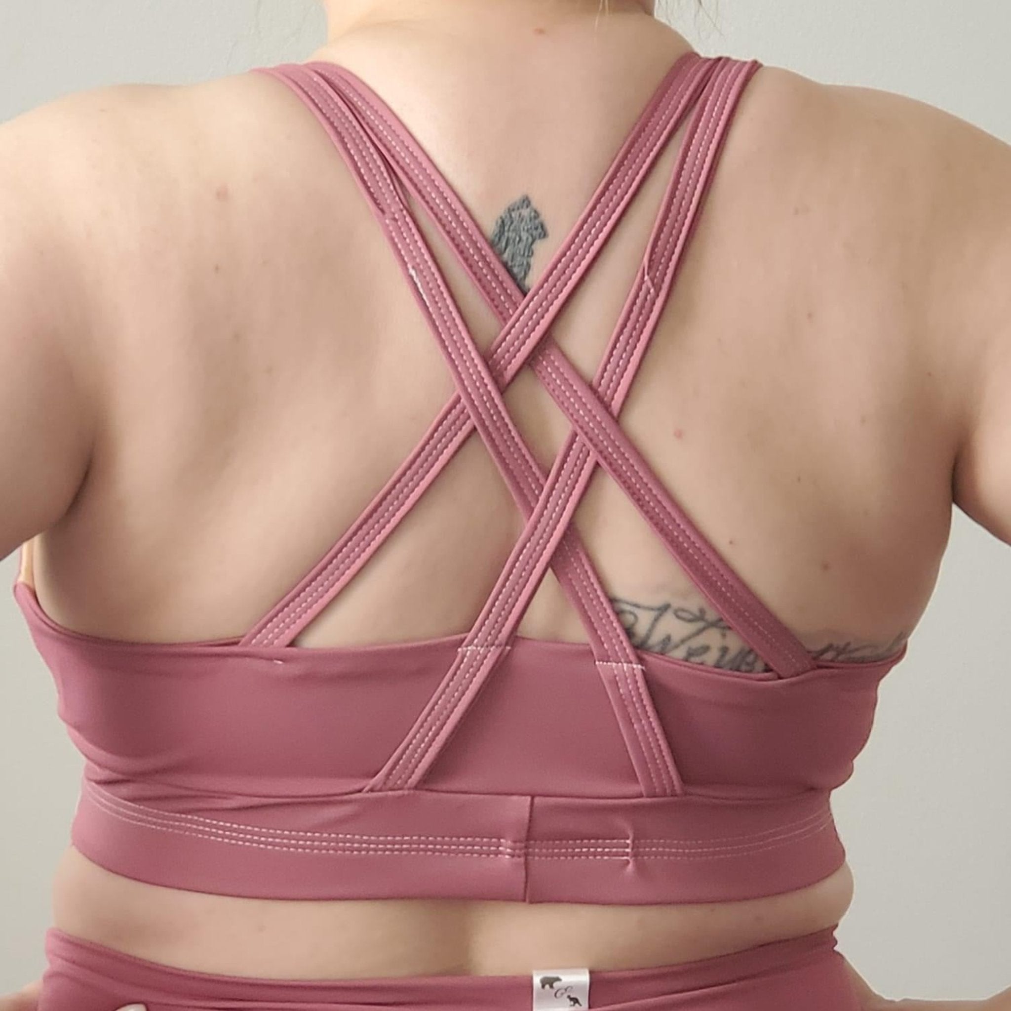 strappy cute sports bra for full figured women