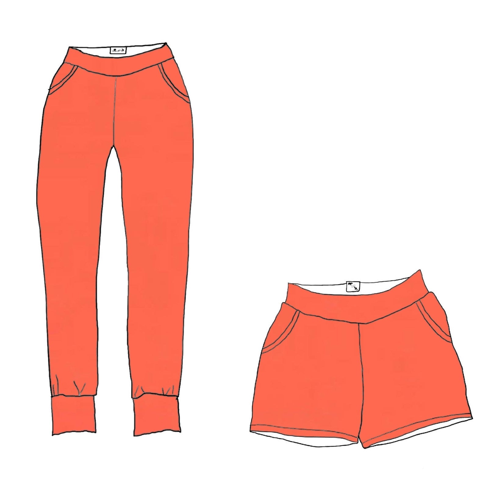 Vivid Coral YOGA - Ladies' Lakeside Joggers/Shorts