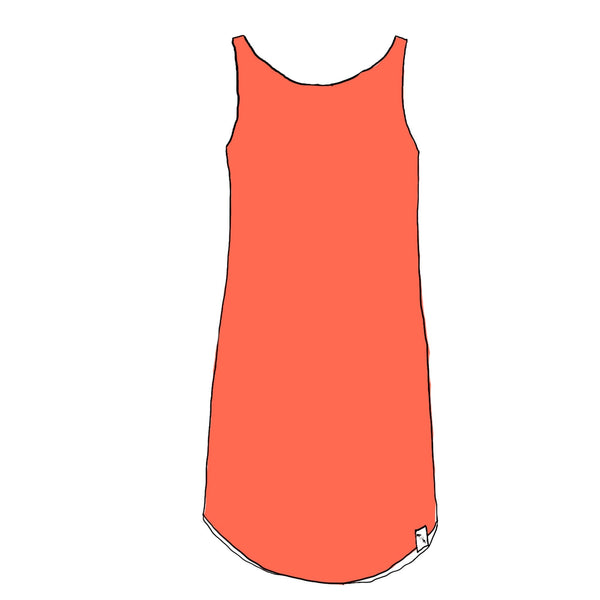 Vivid Coral YOGA - Racer Shoreline Dress