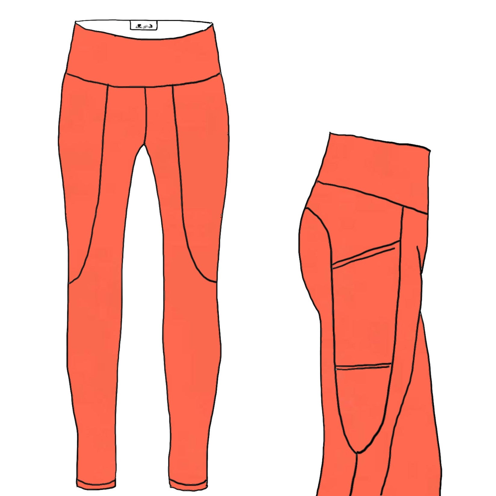 Vivid Coral YOGA - Ladies'  Arrowhead Leggings