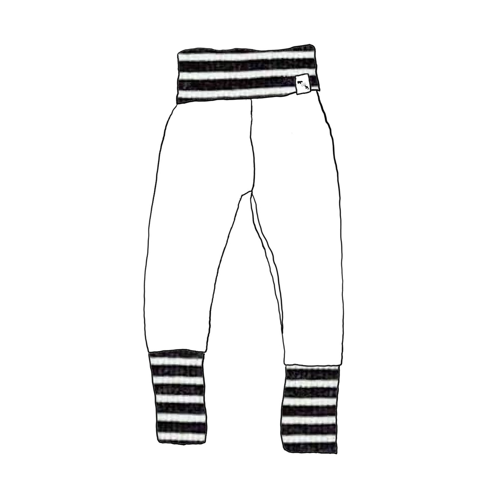 Snow White FRENCH TERRY - Lil Skinny Sweats {Basic Stripes}