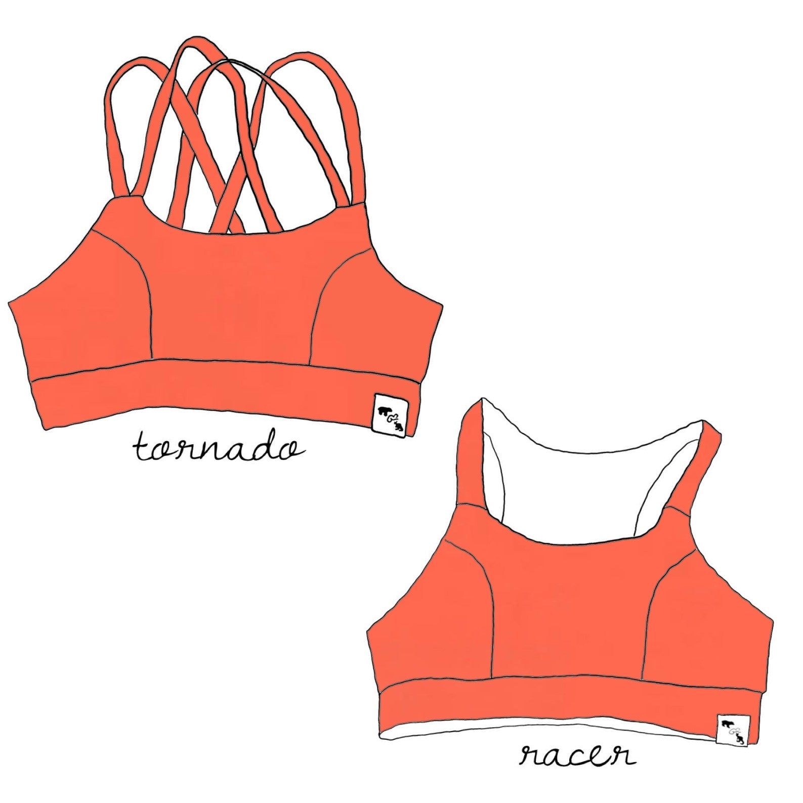 Vivid Coral YOGA - Motion Bra {4 styles}