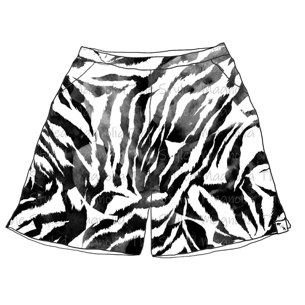Monochrome Zebra STRETCH WOVEN - Men’s Mile Shorts