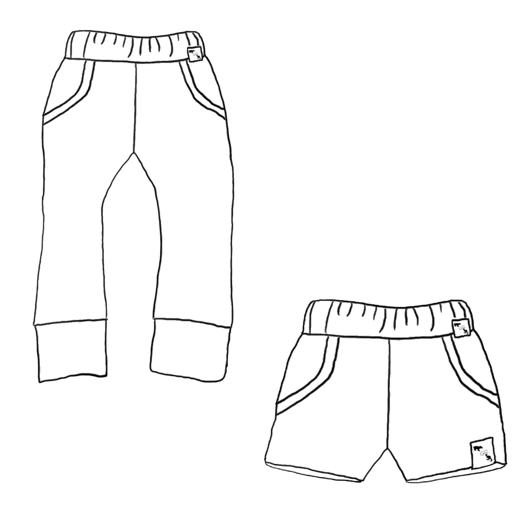 Snow White FRENCH TERRY - Lil Lakeside Joggers / Shorts