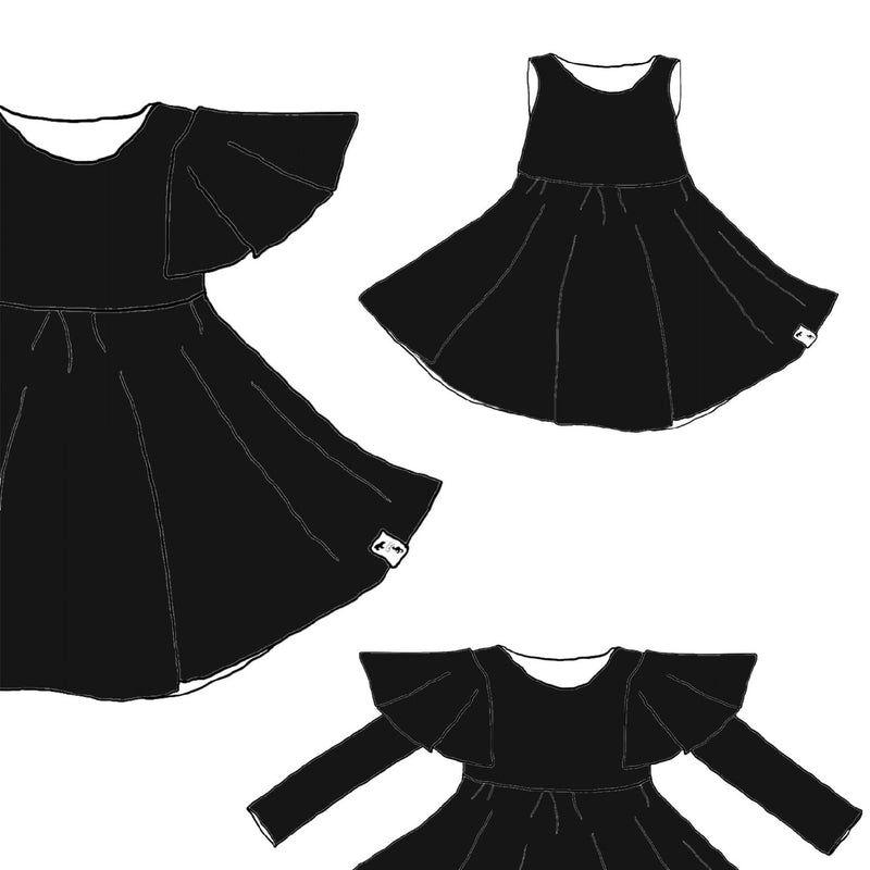 Black RIB KNIT - Whimsical Dress
