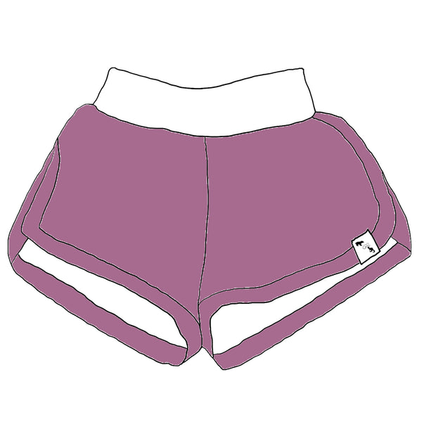 Mauve STRETCH WOVEN - Lil Girl Mile Shorts