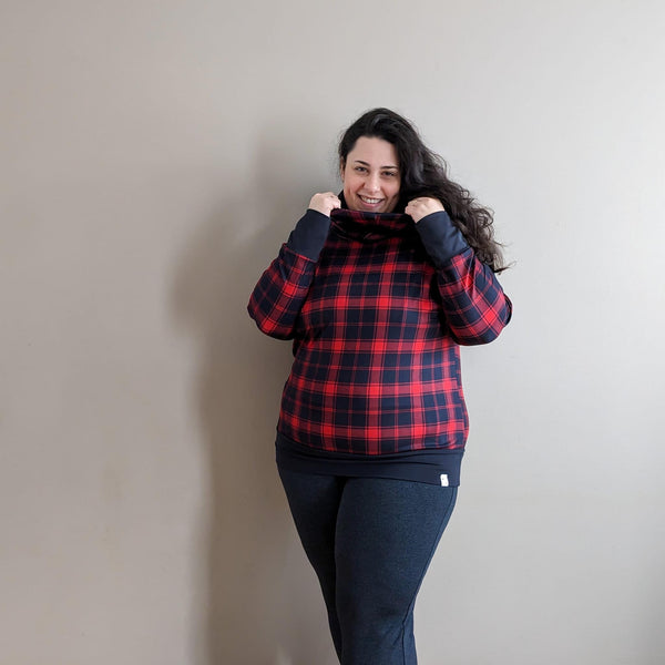 Red Plaid BAMBOO FRENCH TERRY