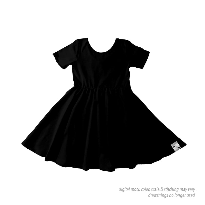 Black RIB KNIT - Swing Dress