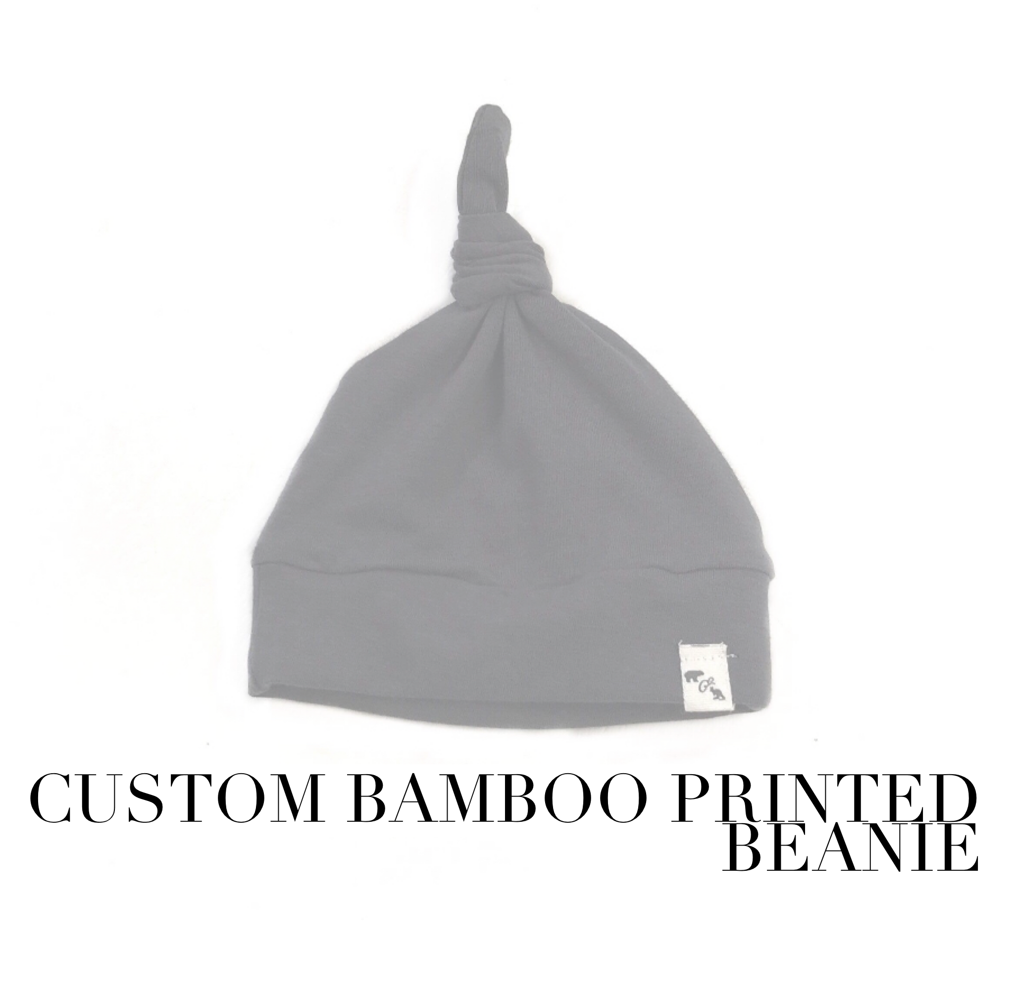 Custom printed bamboo - Knotted Beanie