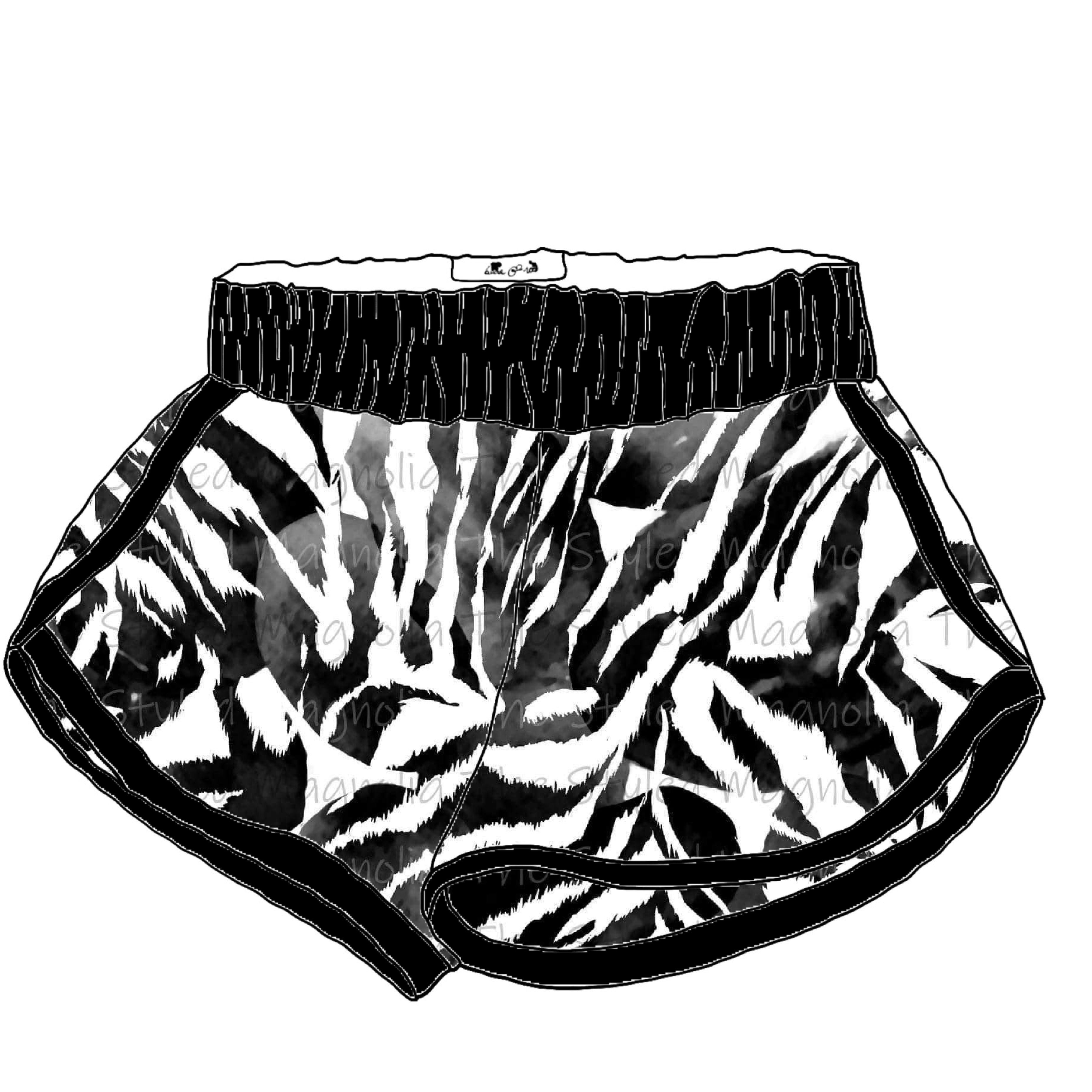 Monochrome Zebra STRECH WOVEN - Ladies' Orlando Shorts
