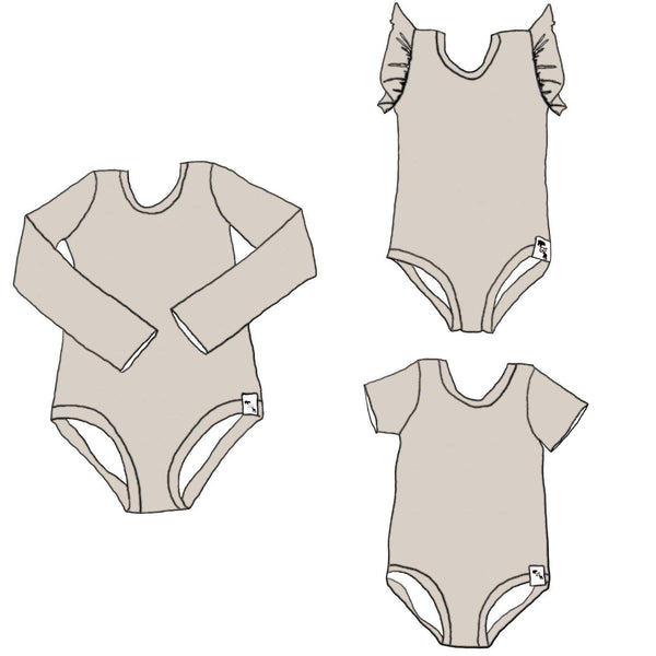Sand MODAL JERSEY - Body Suit {4 sleeve lengths}